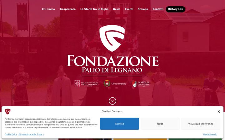 Screenshot of fondazionepalio.org
