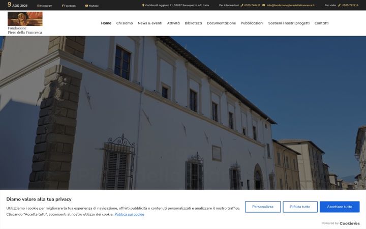 Screenshot of fondazionepierodellafrancesca.it