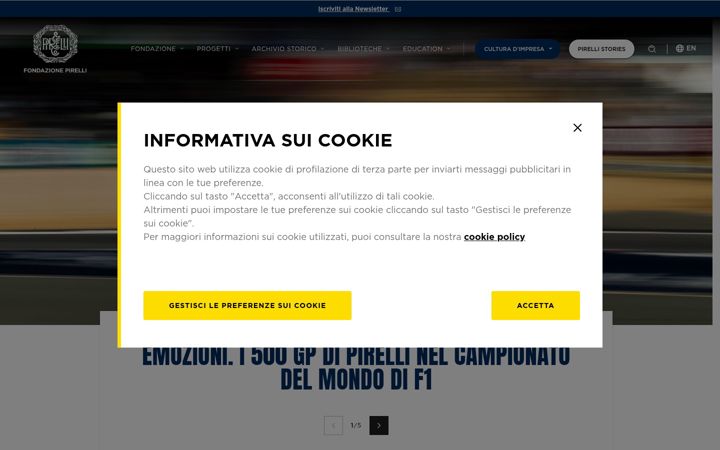 Screenshot of fondazionepirelli.org