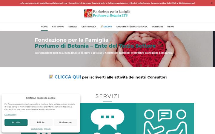 Screenshot di fondazioneprofumodibetania.it