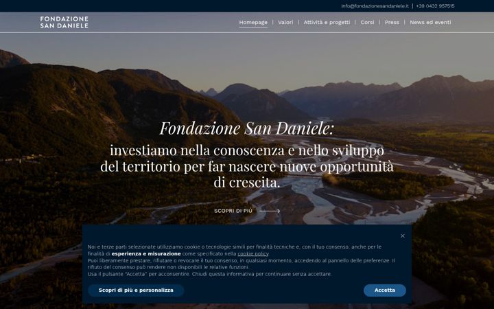 Screenshot di fondazionesandaniele.it