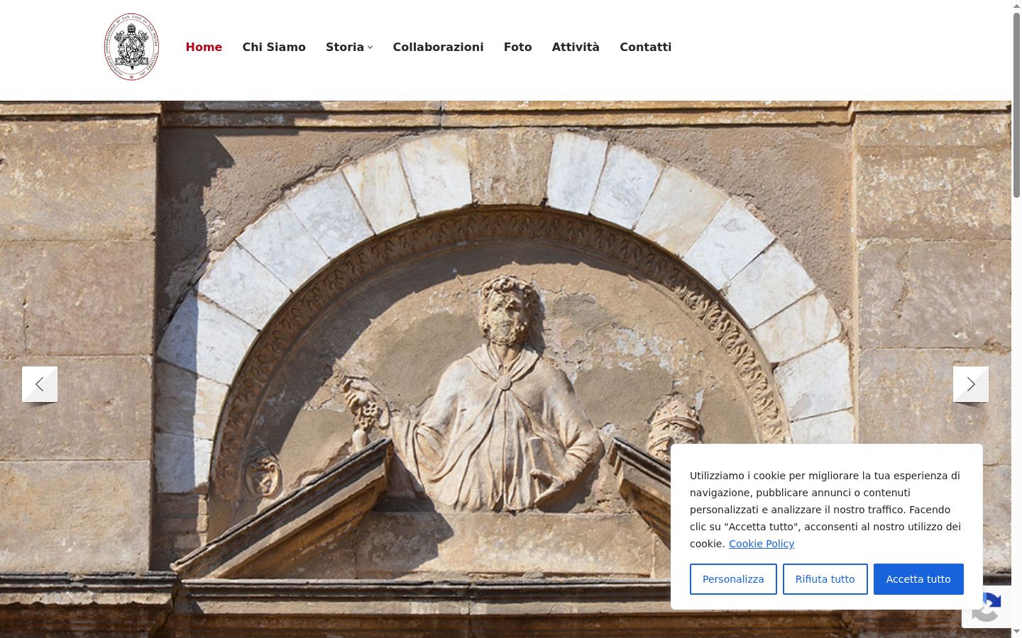 Screenshot del banner di consenso mostrato prima di qualsiasi interazione