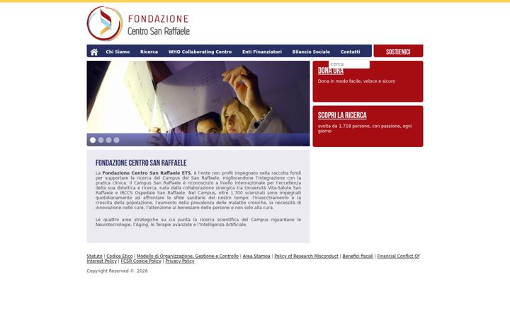 Screenshot di fondazionesanraffaele.it