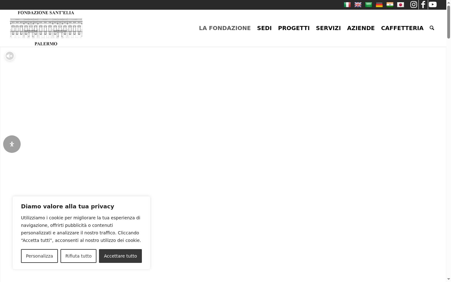Screenshot del banner di consenso mostrato prima di qualsiasi interazione
