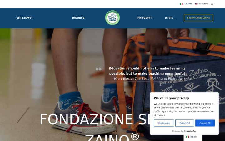 Screenshot of fondazionesenzazaino.it