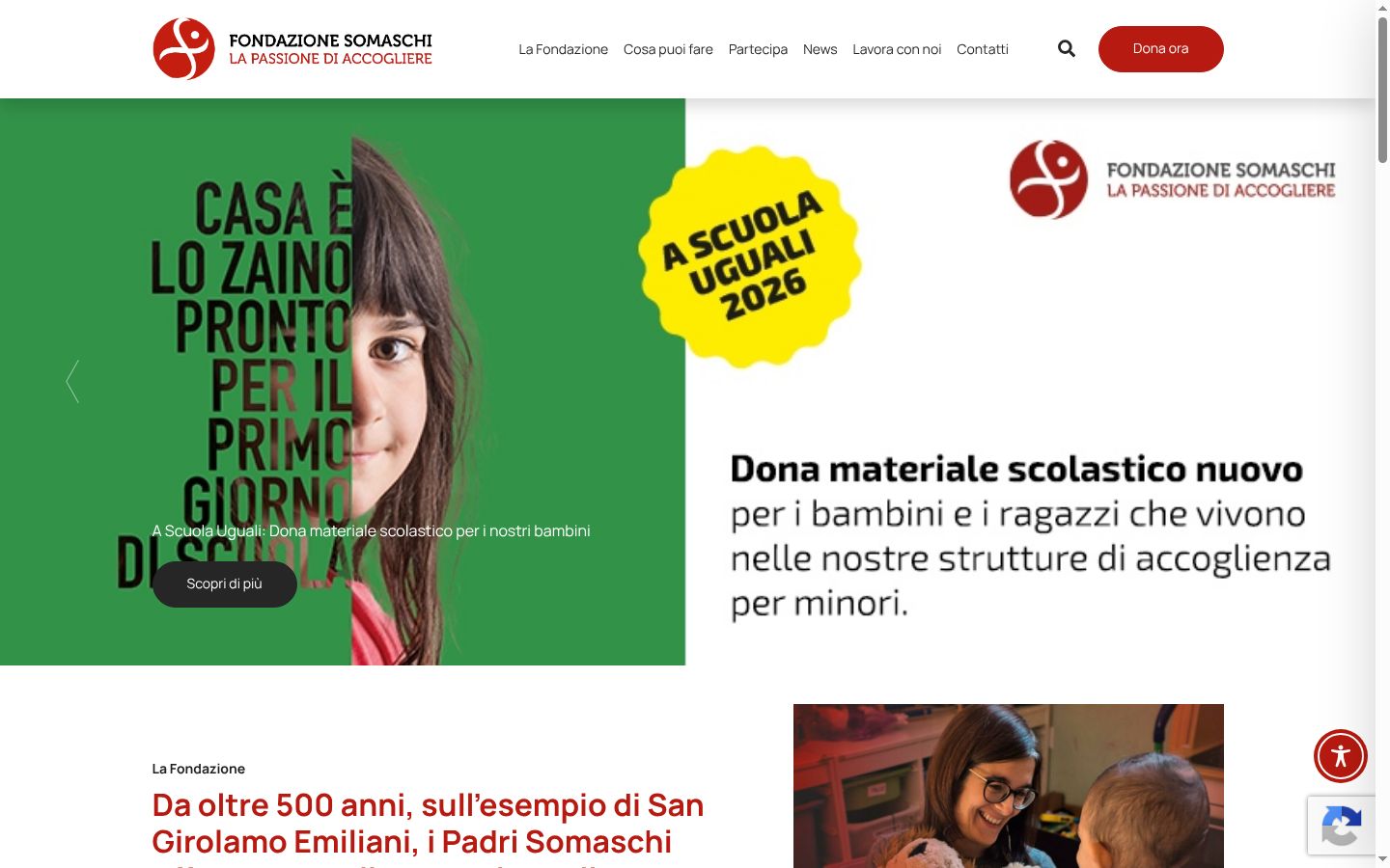 Screenshot del banner di consenso mostrato prima di qualsiasi interazione