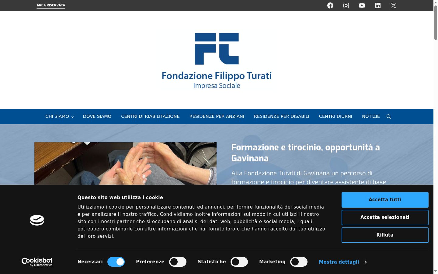 Screenshot des Einwilligungsbanners vor jeglicher Interaktion