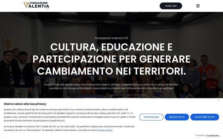 Screenshot ta' fondazionevalentia.it