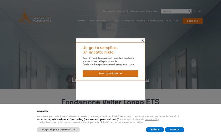 Screenshot of fondazionevalterlongo.org