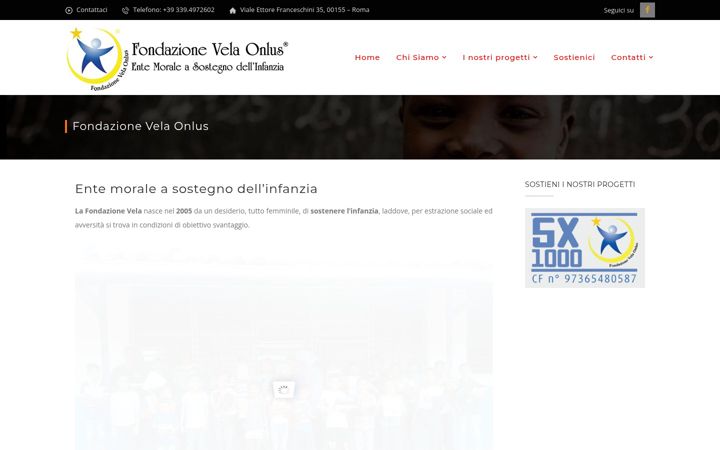 Screenshot ta' fondazionevela.it