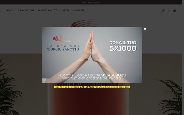 Screenshot of fondazionezanotto.it
