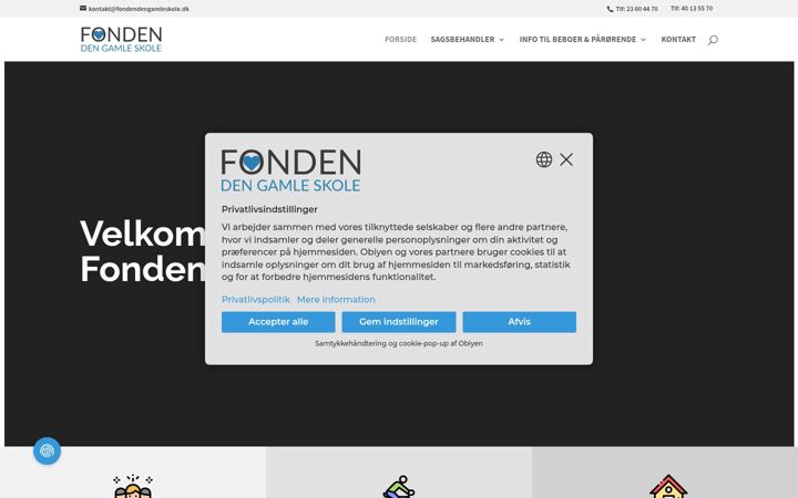 Screenshot of fondendengamleskole.dk