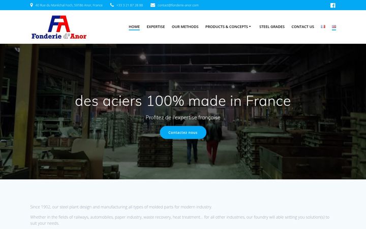 Screenshot of fonderie-anor.com