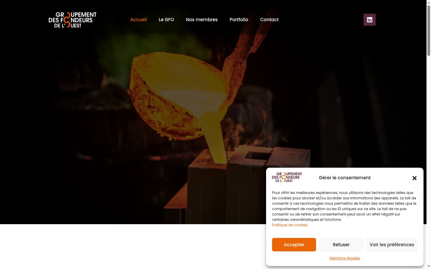 Screenshot del banner di consenso mostrato prima di qualsiasi interazione