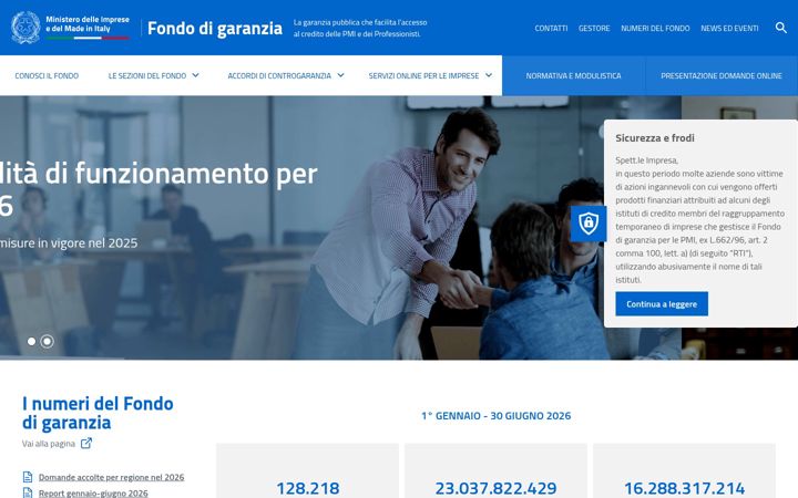 Screenshot of fondidigaranzia.it