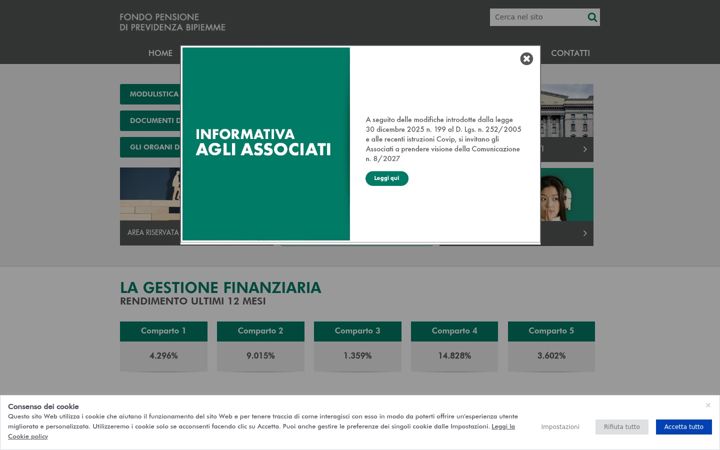 Screenshot of fondopensionebipiemme.it