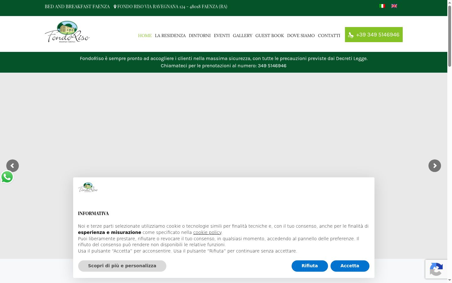 Screenshot tal-banner tal-kunsens muri qabel kwalunkwe interazzjoni