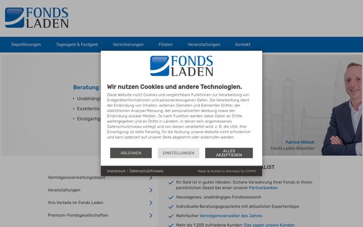 Screenshot of fonds-laden.de