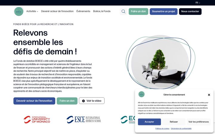 Screenshot of fondsboece.org