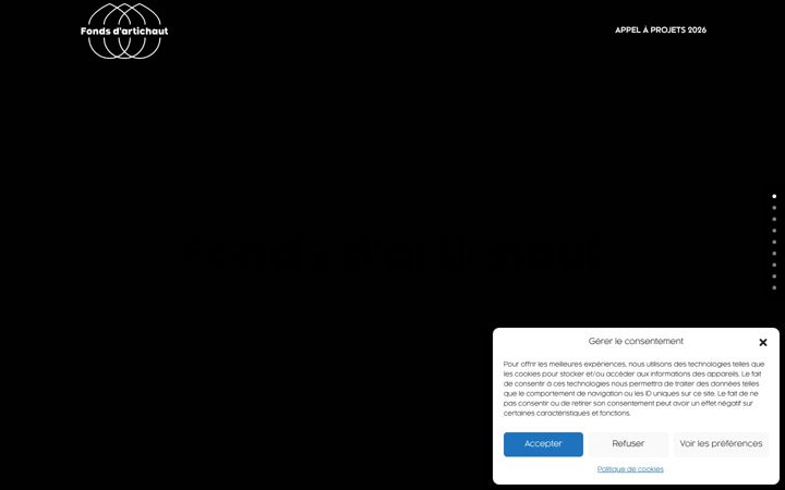 Screenshot of fondsdartichaut.org