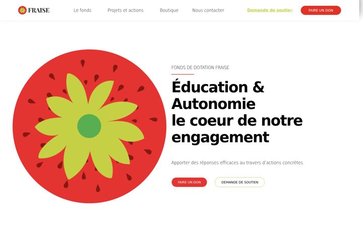 Screenshot of fondsdedotationfraise.org