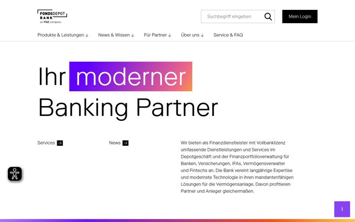 Screenshot of fondsdepotbank.de