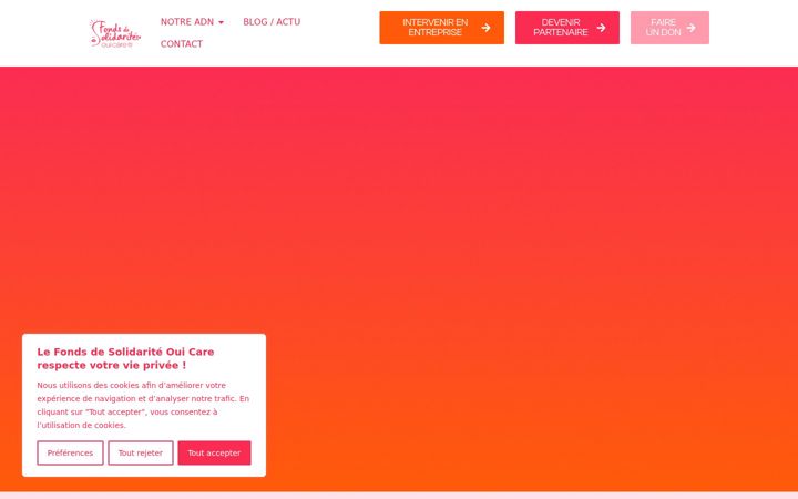 Screenshot of fondsdesolidariteouicare.com