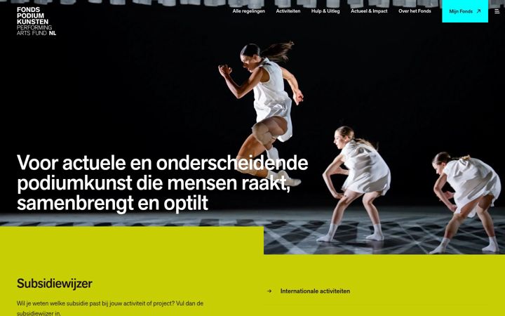 Skjermbilde av fondspodiumkunsten.nl