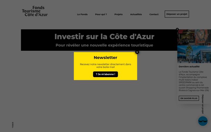 Screenshot of fondstourismecotedazur.fr
