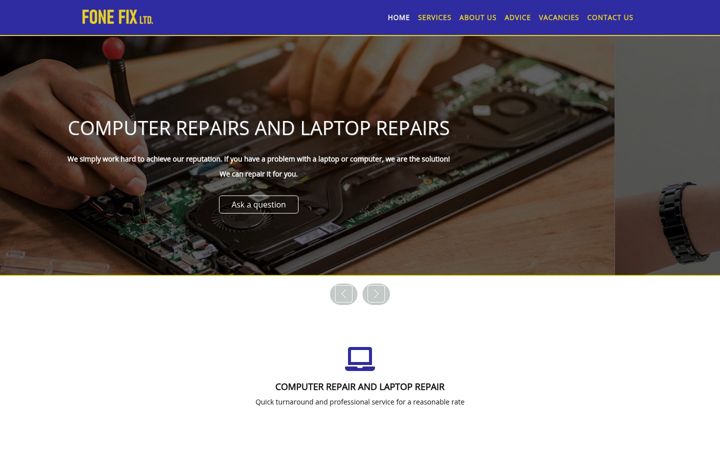 Screenshot of fone-fix.com