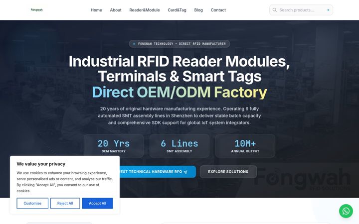 Screenshot of fongwahrfid.net