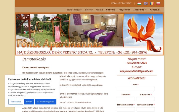 Screenshot of fonixapartman.eu