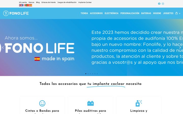 Kuvakaappaus sivustosta fonolife.es