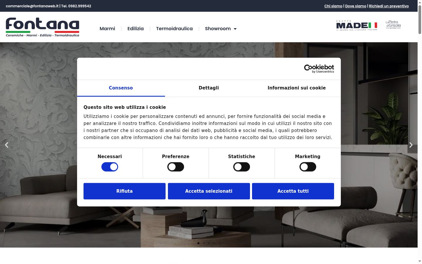Captura de ecrã do banner de consentimento apresentado antes de qualquer interação