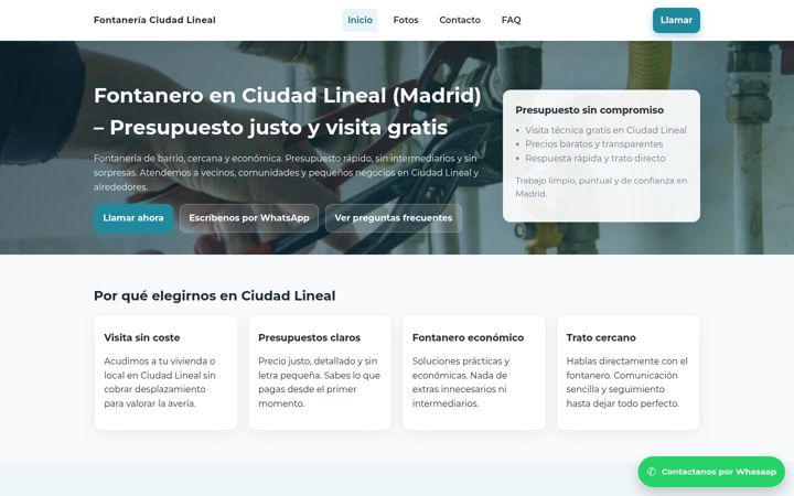 Screenshot of fontaneriaciudadlineal.com