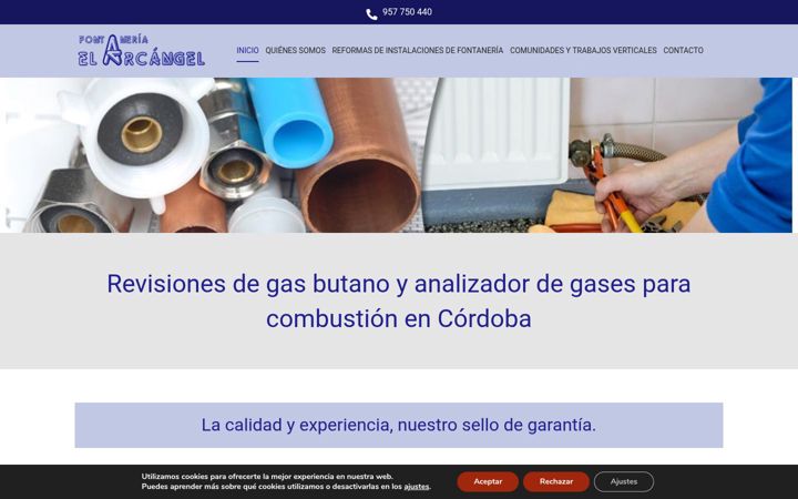 Screenshot stránky fontaneriaelarcangel.com