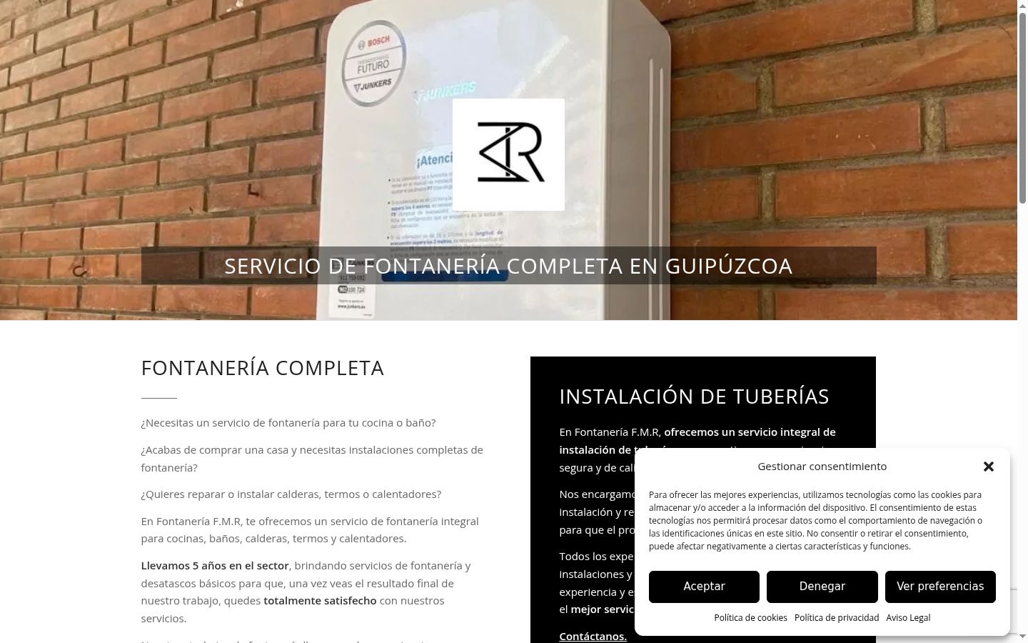 Screenshot del banner di consenso mostrato prima di qualsiasi interazione