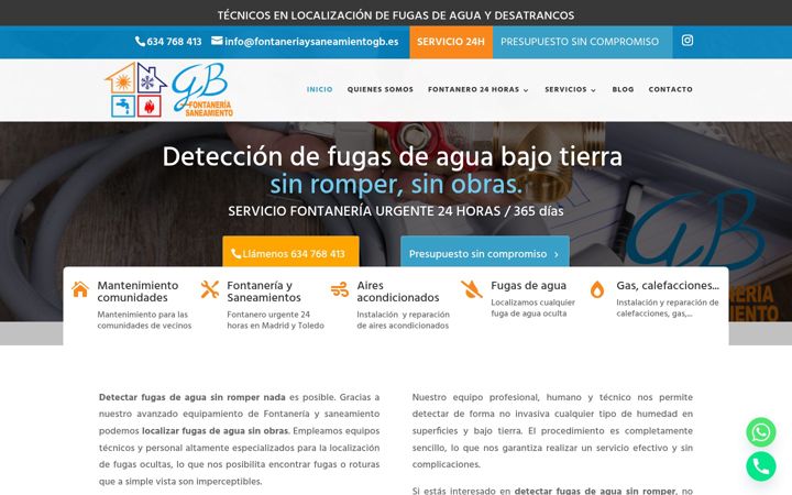 Screenshot ta' fontaneriaysaneamientogb.es