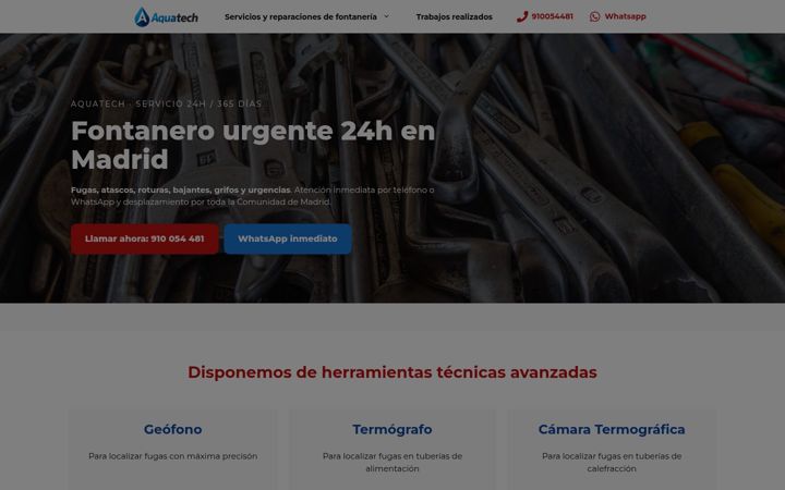Screenshot ta' fontanero-urgente.es