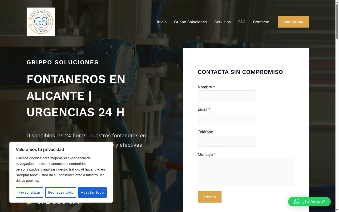 Screenshot del banner di consenso mostrato prima di qualsiasi interazione
