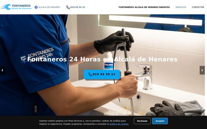 Screenshot of fontanerosalcaladehenares24h.com
