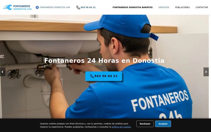 Screenshot of fontanerosdonostia24h.com