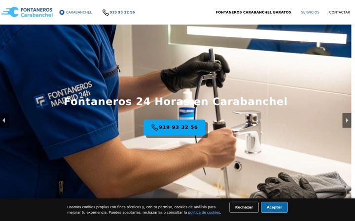 Screenshot of fontanerosencarabanchel.com