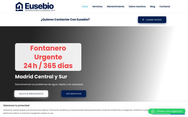 Snímek obrazovky fontanerourgenciasmadrid24.es