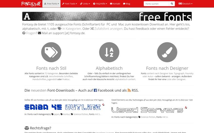 Screenshot of fontasy.de