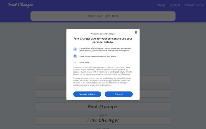Screenshot of fontchanger.net