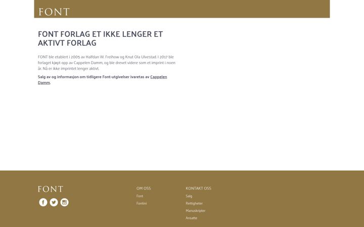 Screenshot of fontforlag.no