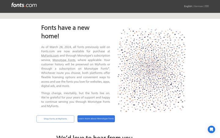 Zrzut ekranu fonts.com