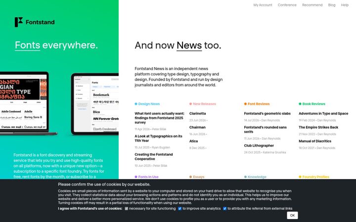 Screenshot of fontstand.com