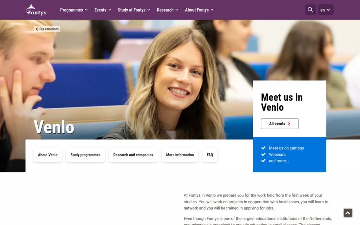 Screenshot of fontysvenlo.nl
